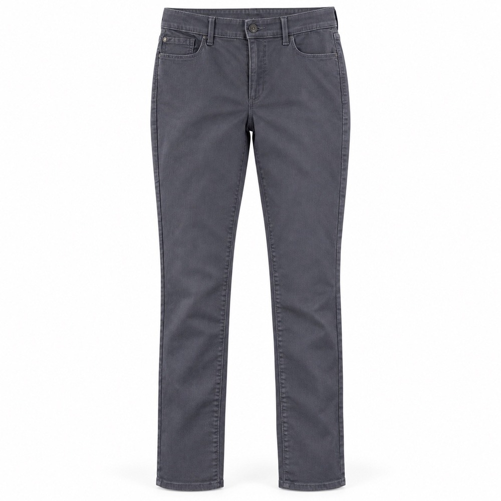Eddie Bauer Women's 10 Gray Slim Straight Stretch Pants Curvy Office Workwear